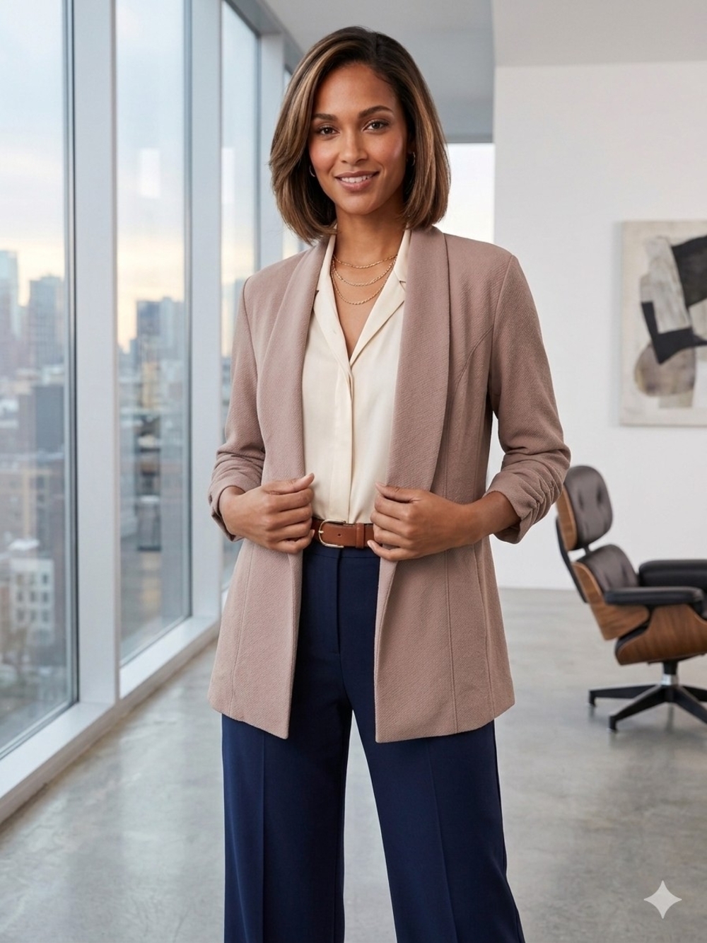 Bar III Mauve Taupe Open Front Blazer Jacket 4X NWT